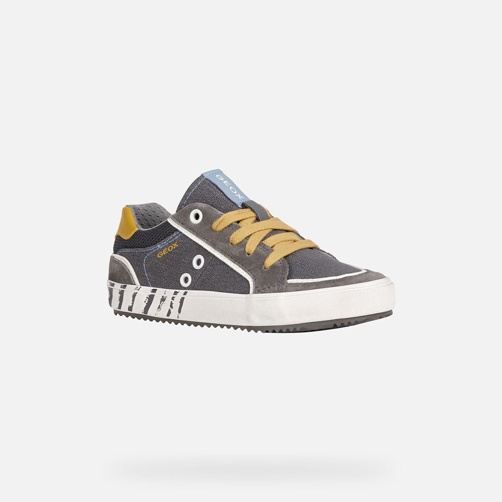 Geox Sneakers Grey/Yellow Alonisso - Geox Boys Shoes - RBHLAZ152